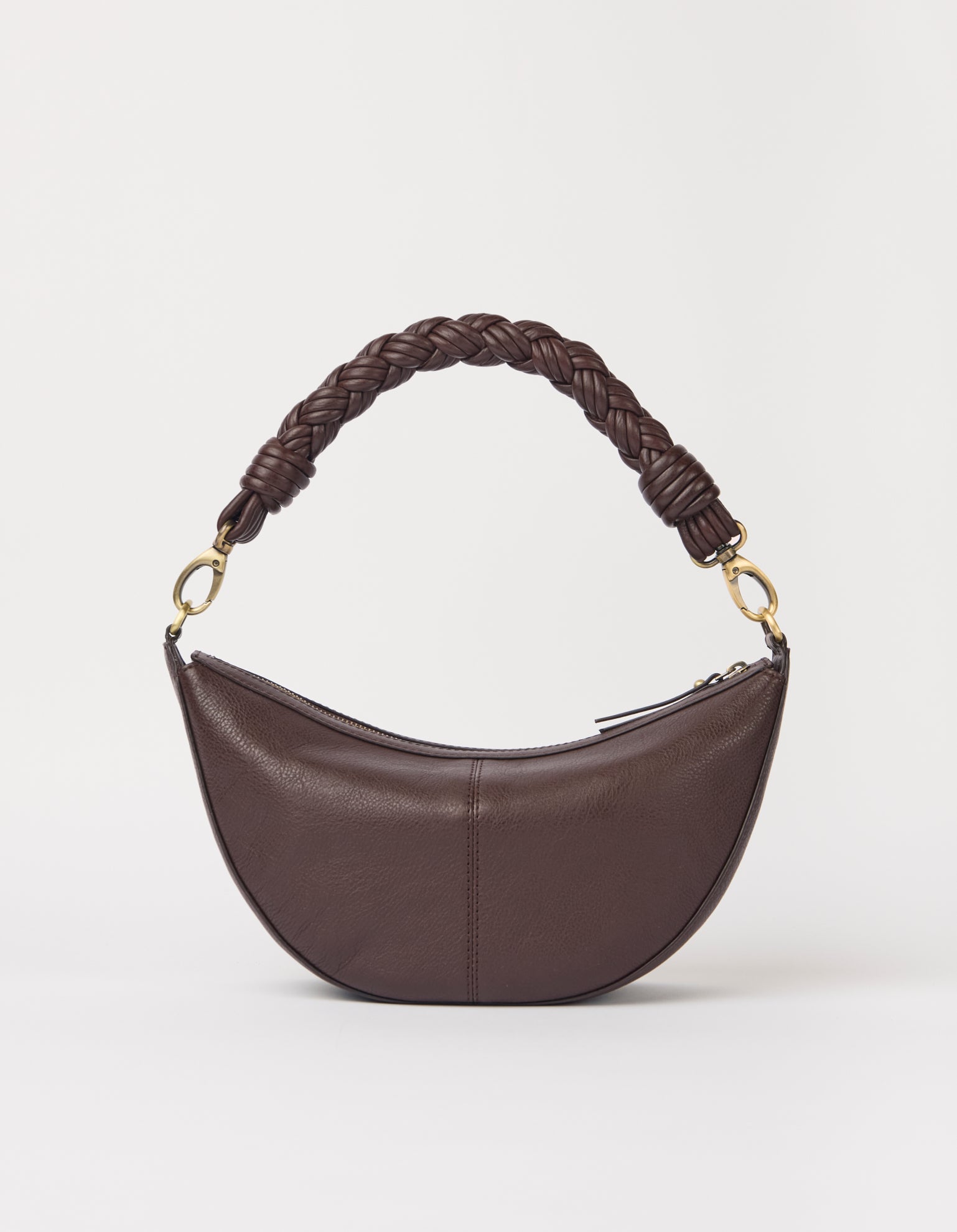 Leo Midi Twisted Handle - Chocolate Soft Grain Leather