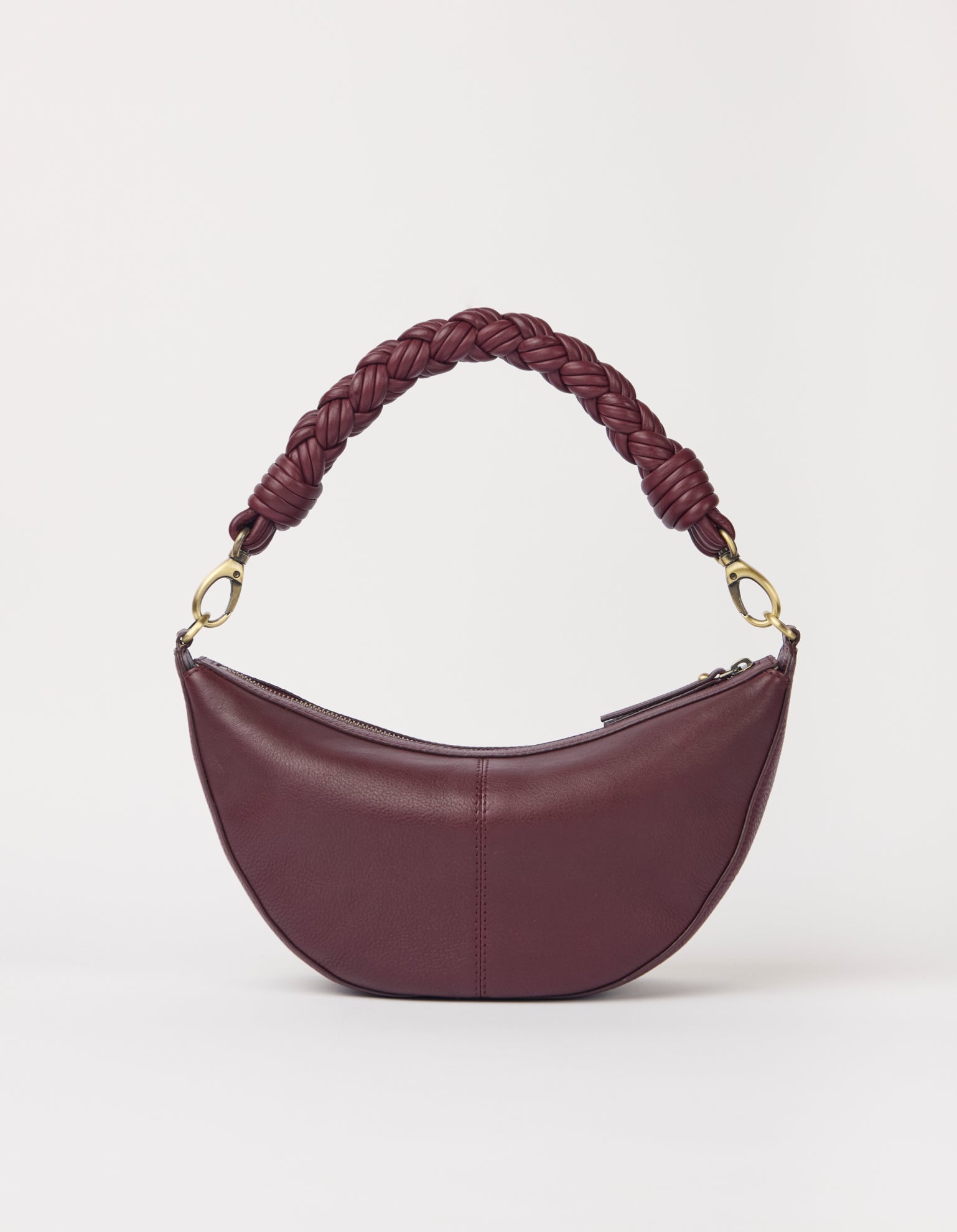 Leo Midi Twisted Handle - Dark Cherry Soft Grain Leather