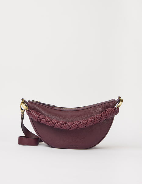 Leo Midi Twisted Handle - Dark Cherry Soft Grain Leather