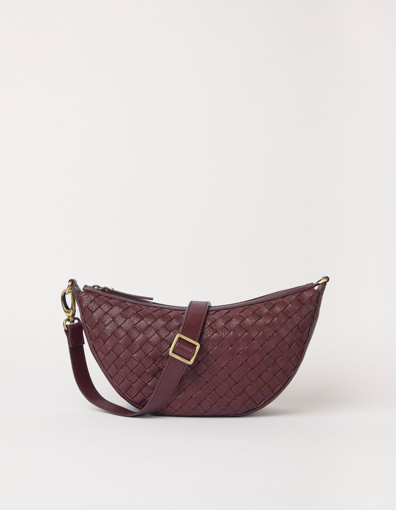 Leo Midi - Dark Cherry Woven Soft Grain Leather