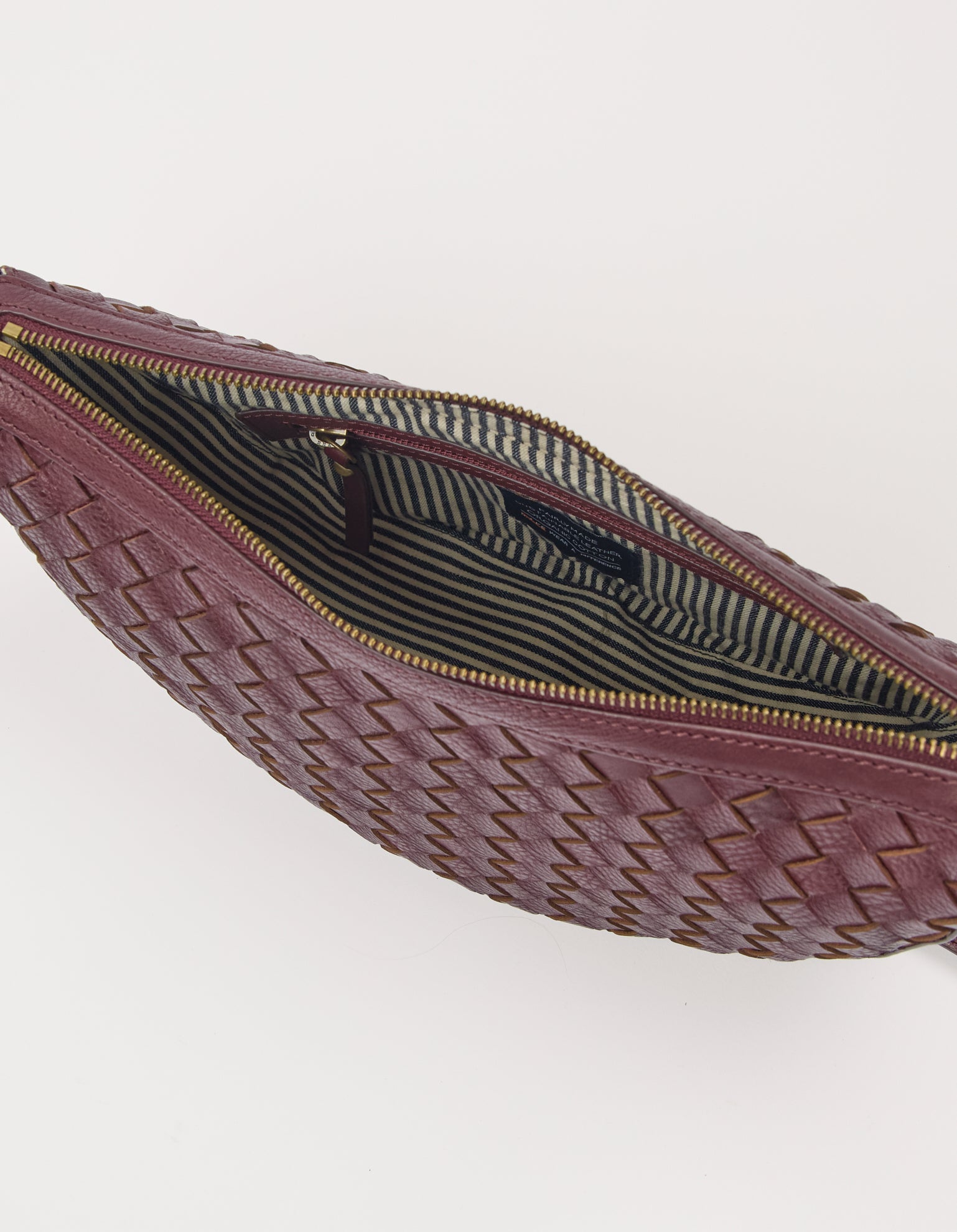 Leo Midi - Dark Cherry Woven Soft Grain Leather