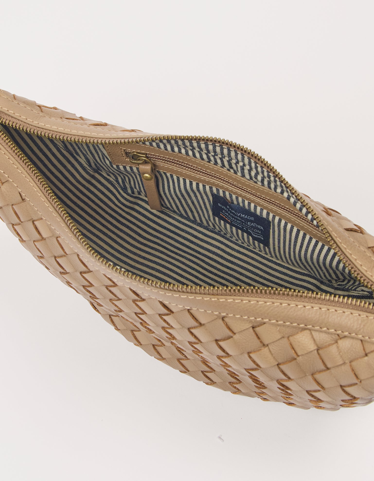 Leo Midi - Dark Sand Woven Soft Grain Leather