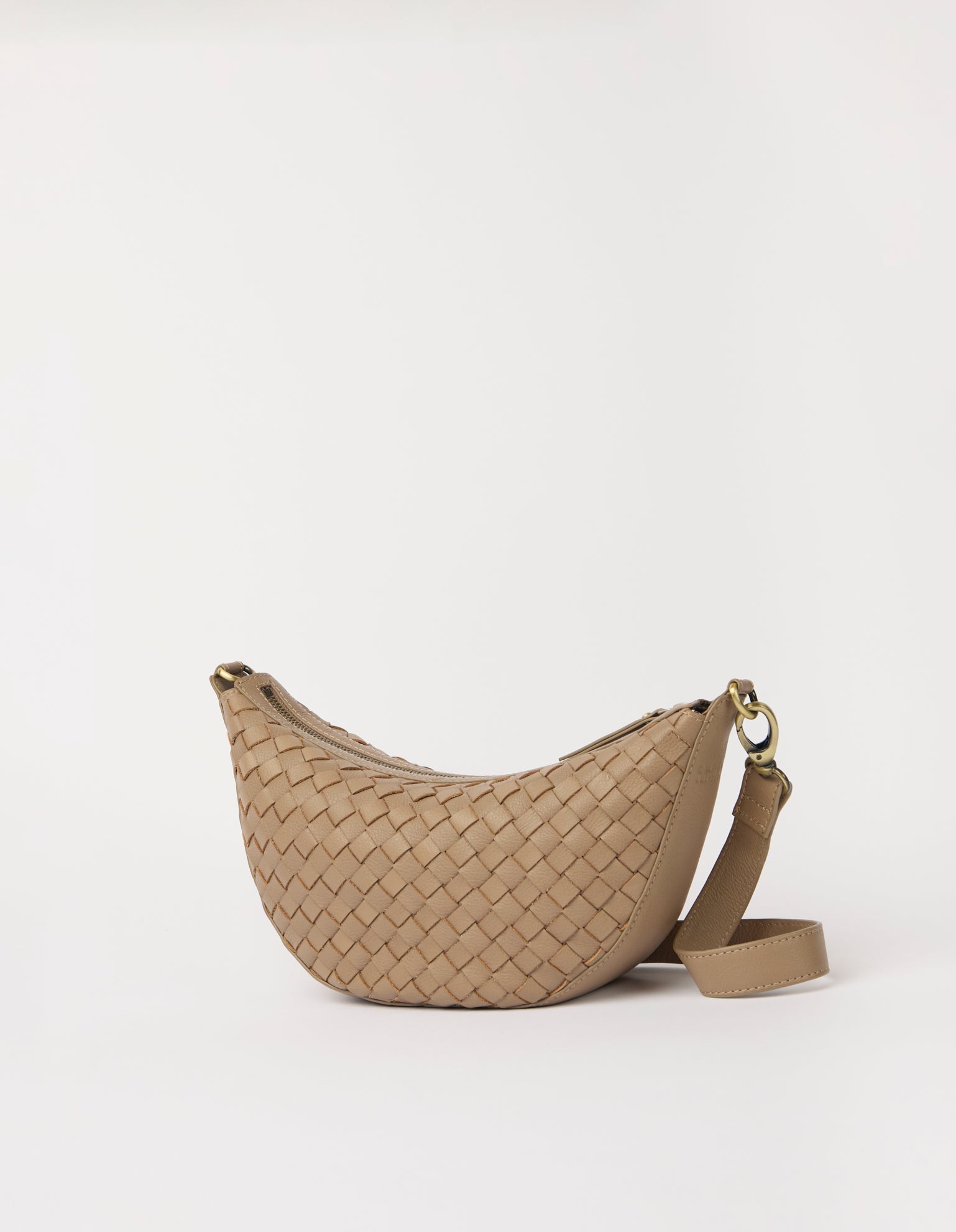Leo Midi - Dark Sand Woven Soft Grain Leather