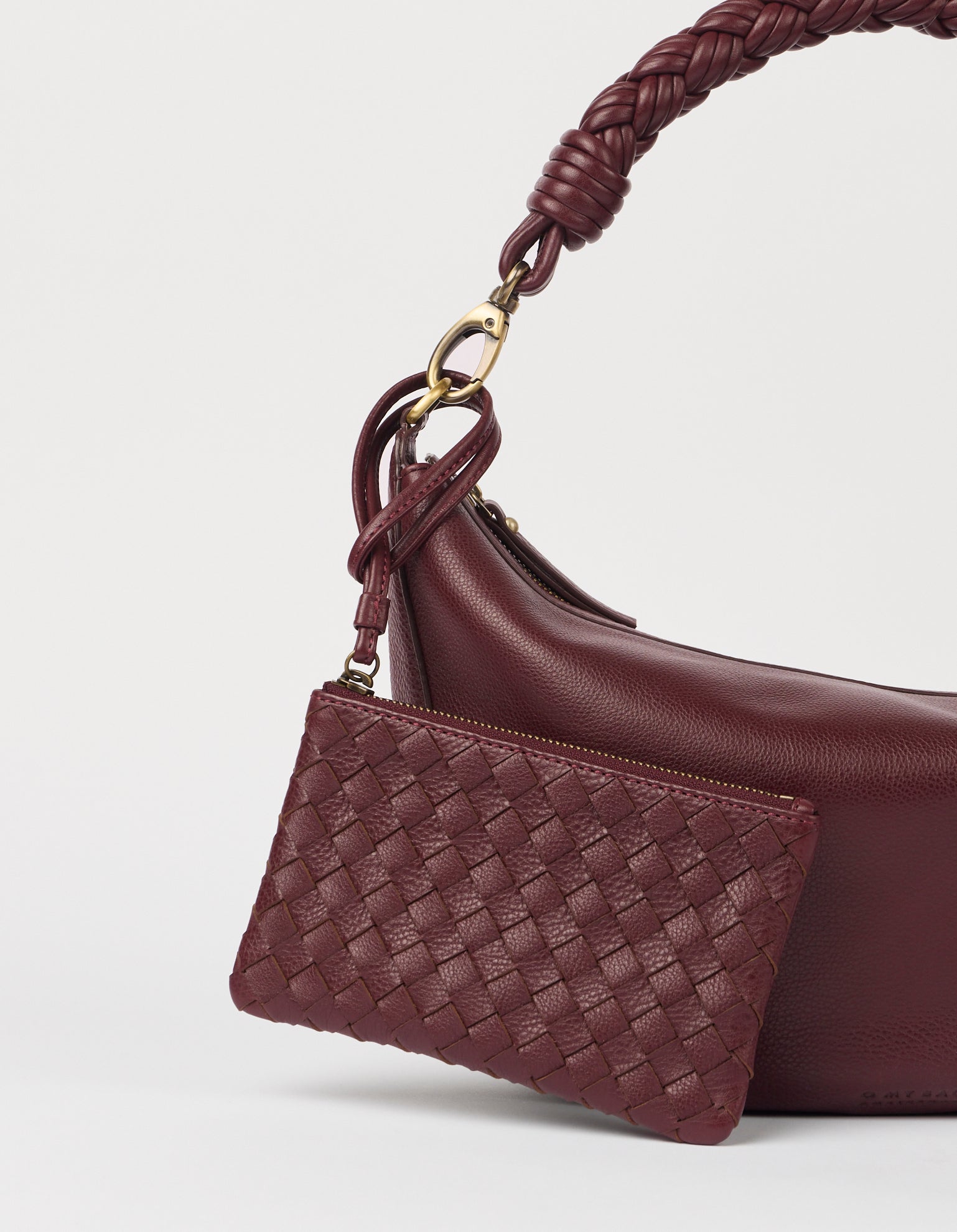 Lexi Midi - Dark Cherry Woven Soft Grain Leather