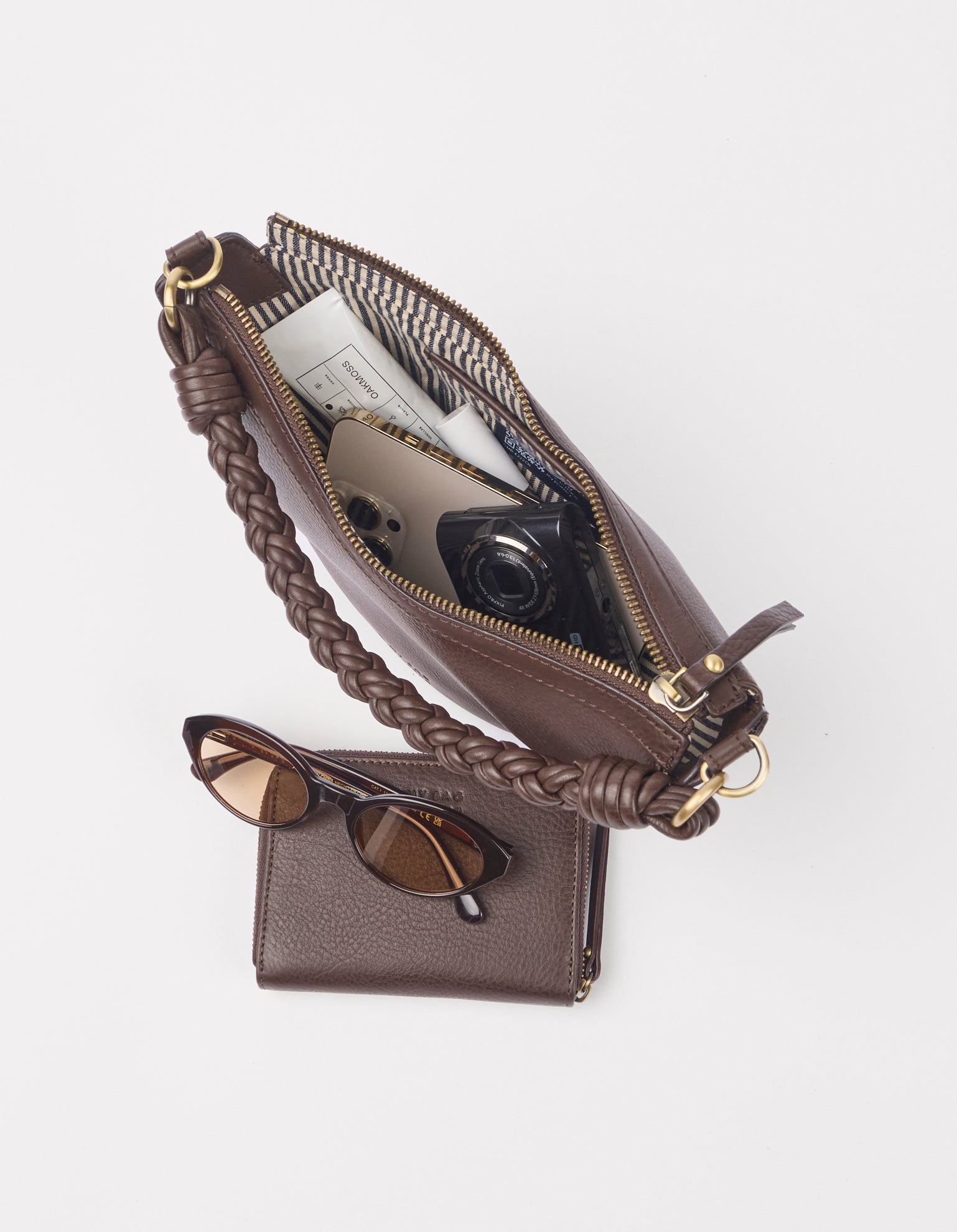 Leo Mini Twisted Handle - Chocolate Soft Grain Leather
