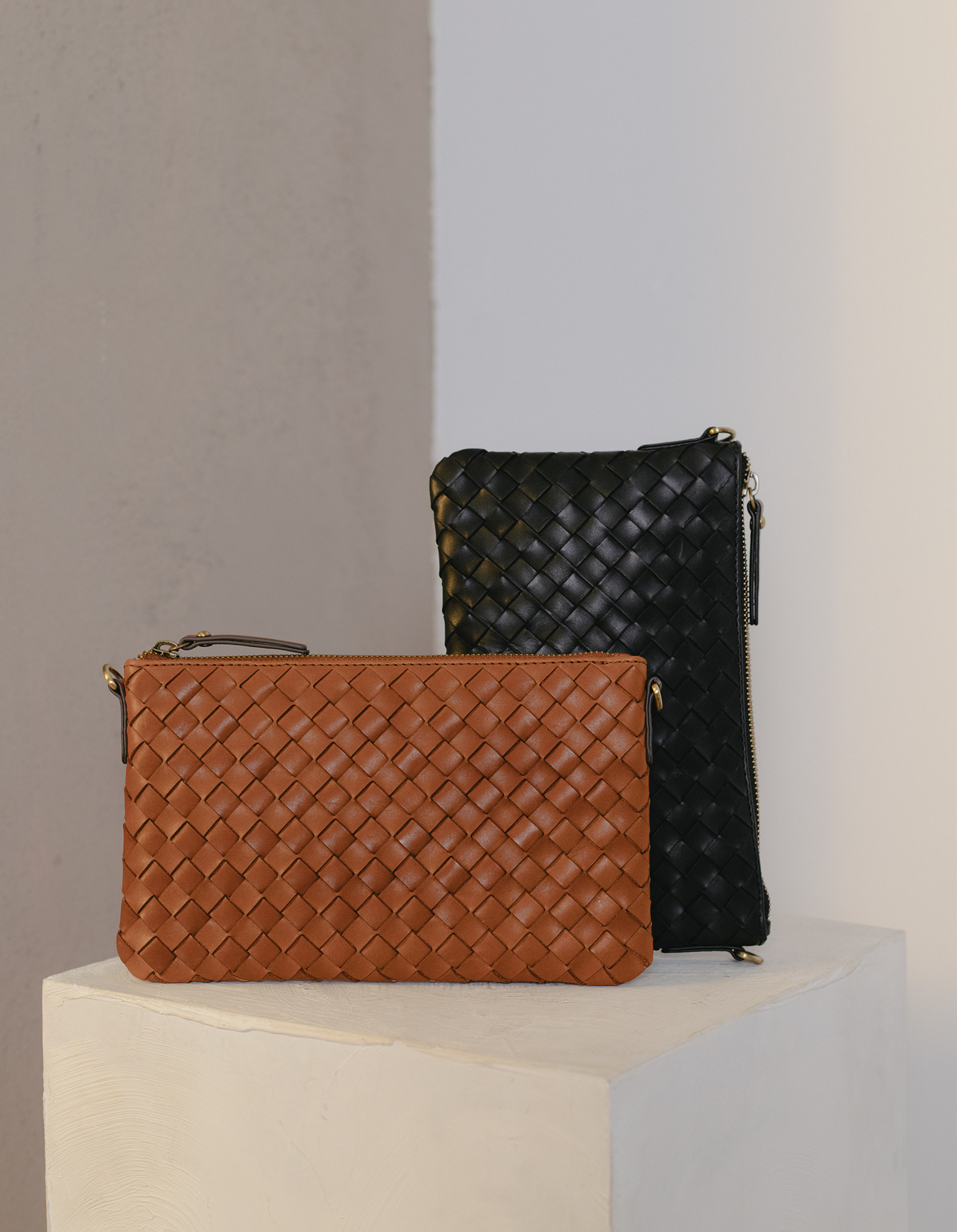 Perfectly Imperfect - Lexi -  Cognac Woven Classic Leather