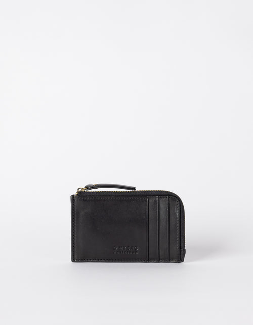 Lola Coin Purse Black Classic Leather. Front product image