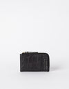 Lola Coin Purse - Black Croco Classic Leather from image