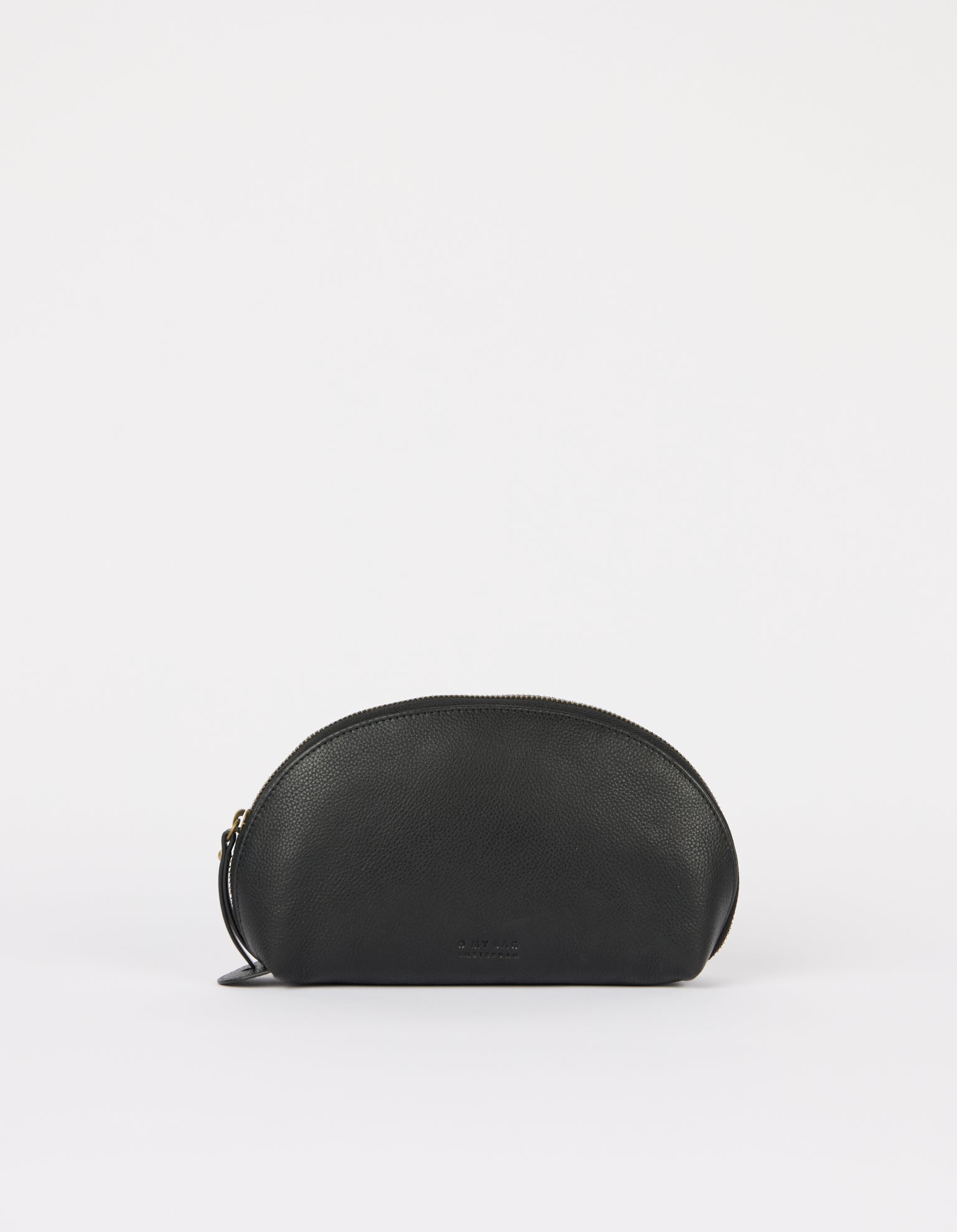 Make-up-Tasche Medium – Schwarzes Soft Grain Leder