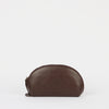 Make-up-Tasche Medium – Schokobraunes Soft Grain Leder