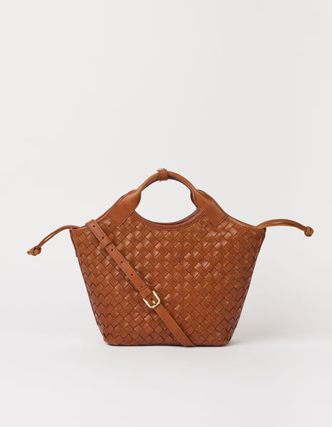Mara Midi - Cognac Woven Classic Leather