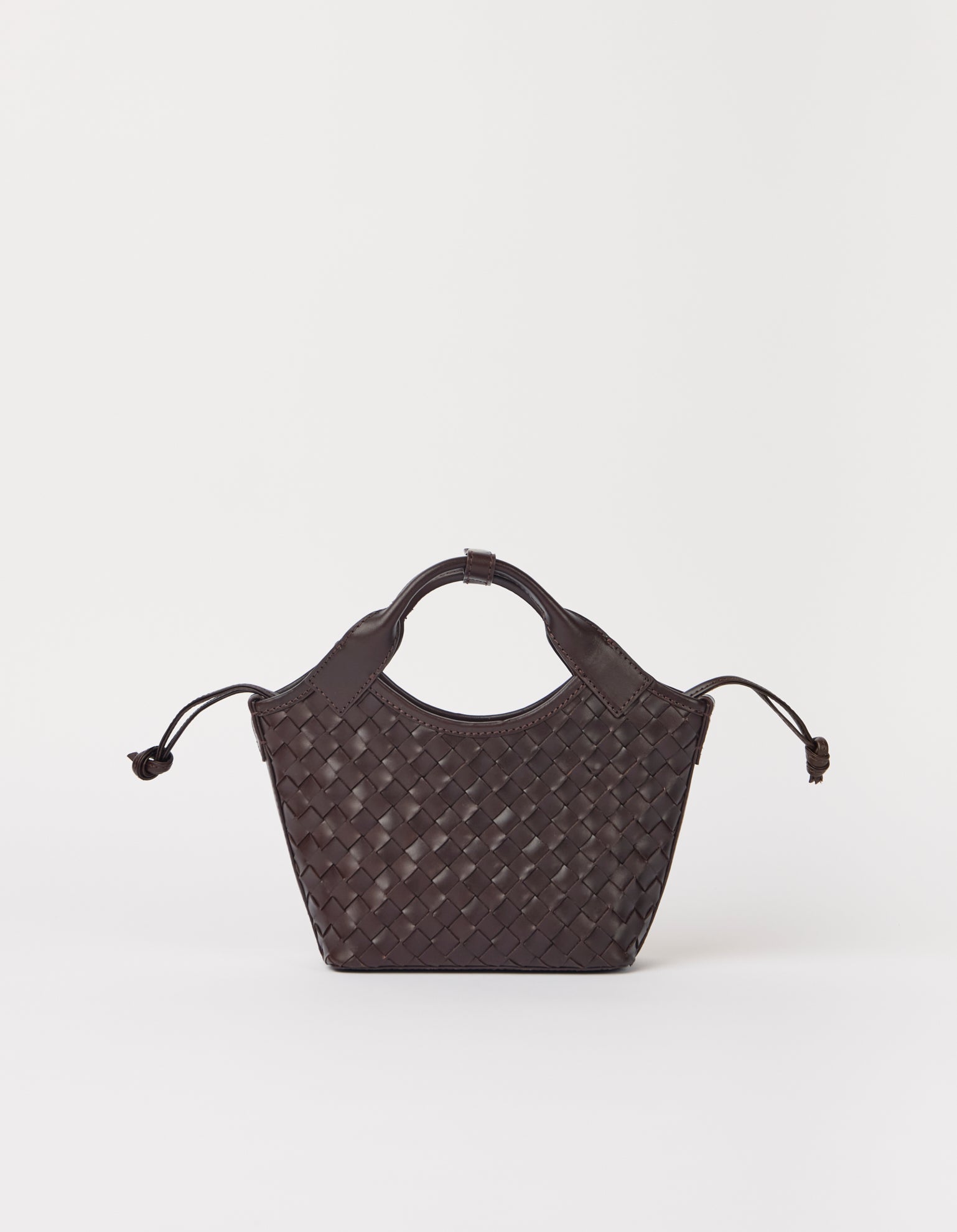 Mara Mini - Chocolate Woven Classic Leather