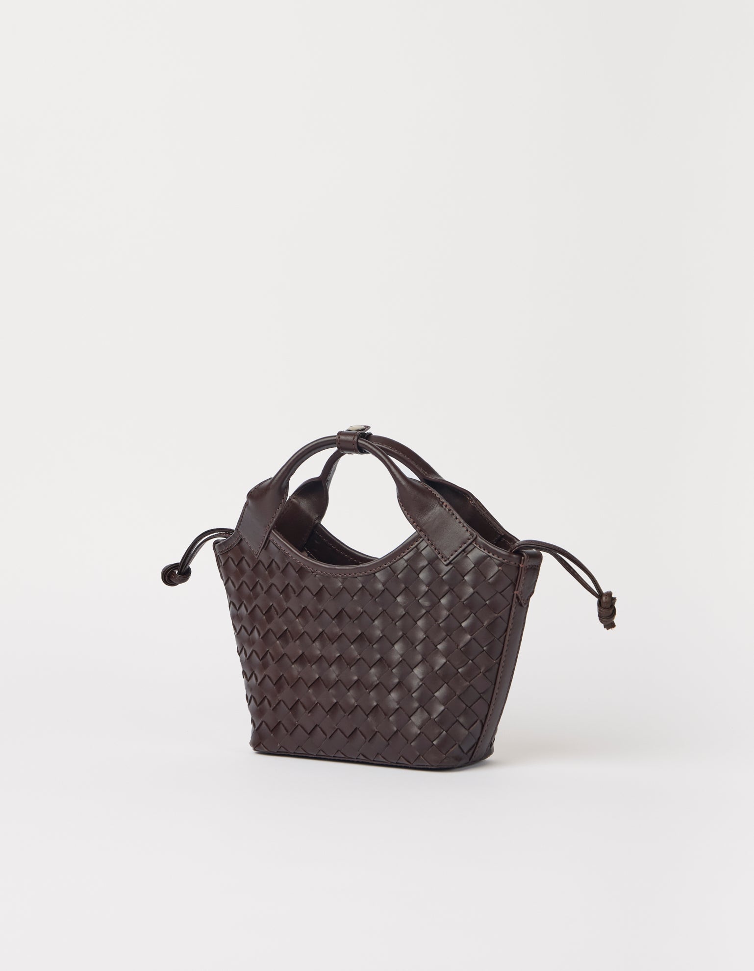 Mara Mini - Chocolate Woven Classic Leather