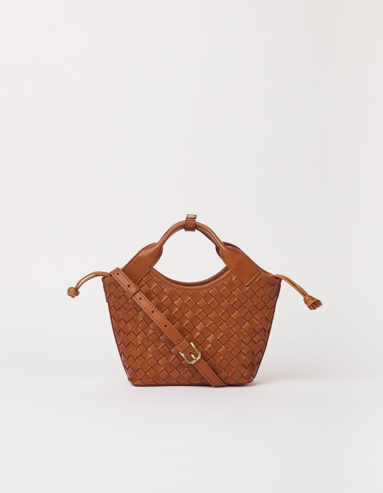 Mara Mini - Cognac Woven Classic Leather