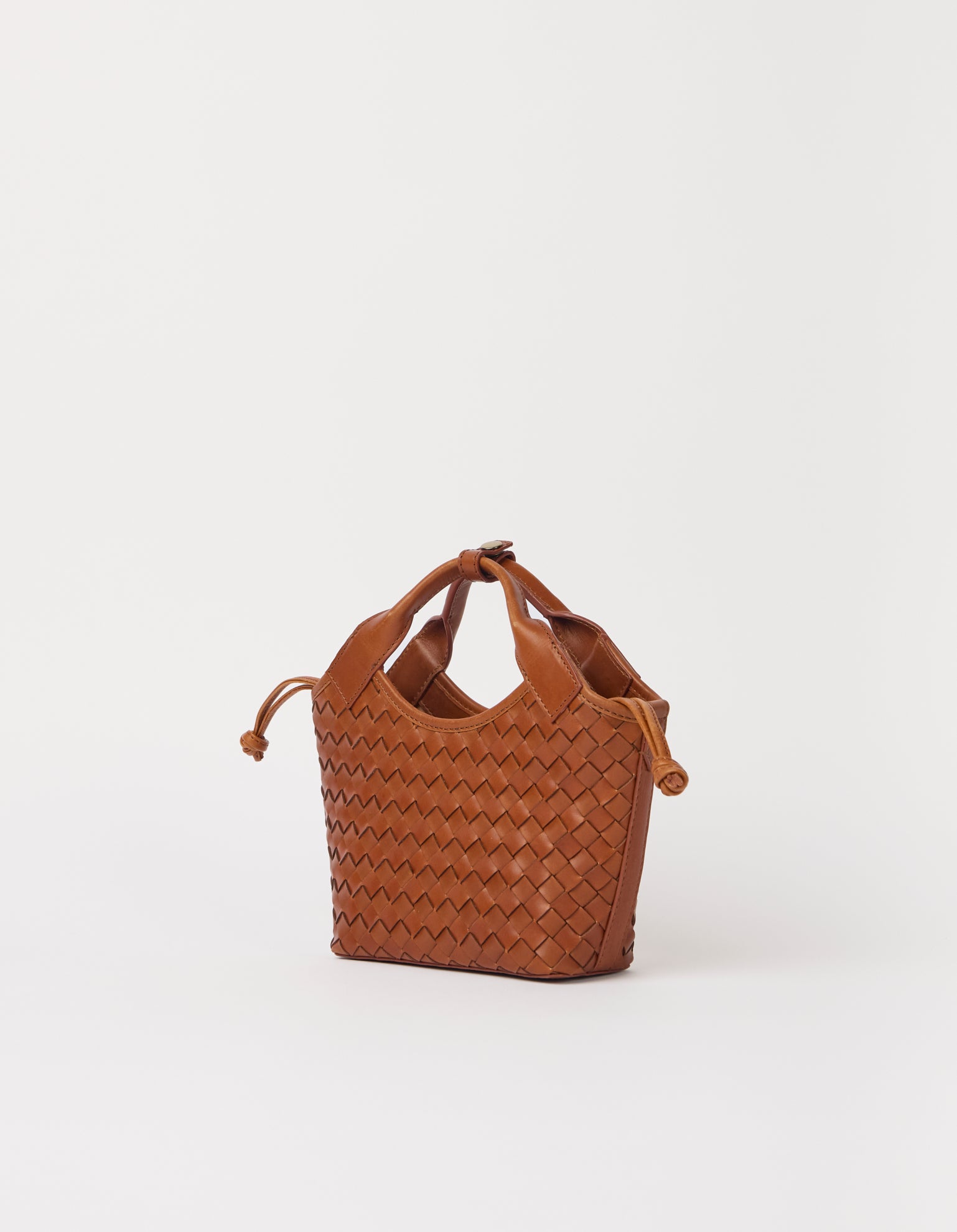 Mara Mini - Cognac Woven Classic Leather