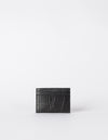 Marks Cardcase Black Classic Croco Leather. Square leather wallet, card case for bank cards. Back product image.