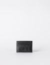 Marks Cardcase Black Classic Croco Leather. Square leather wallet, card case for bank cards. Front product image.