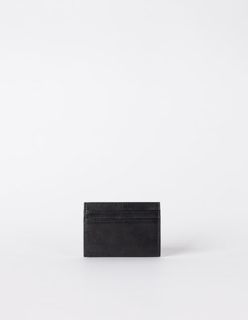 Marks Cardcase Black Classic Leather. Square leather wallet, card case for bank cards. Back product image.