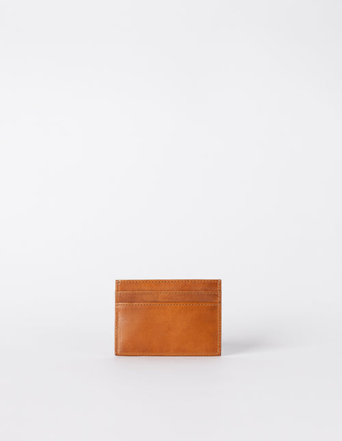 Marks Cardcase Cognac Classic Leather. Square leather wallet, card case for bank cards. Back product image.