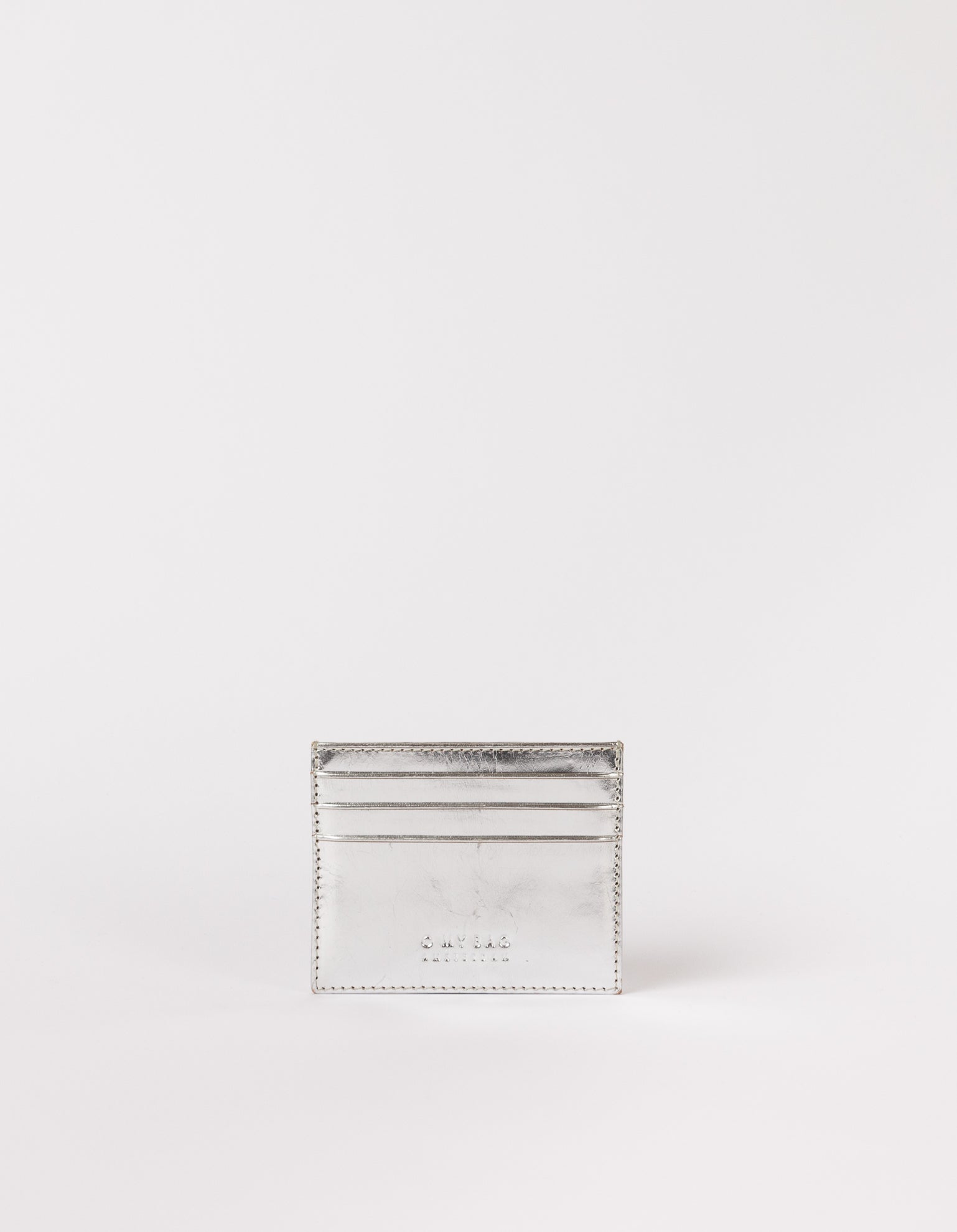 Front of Mark's cardcase in silver