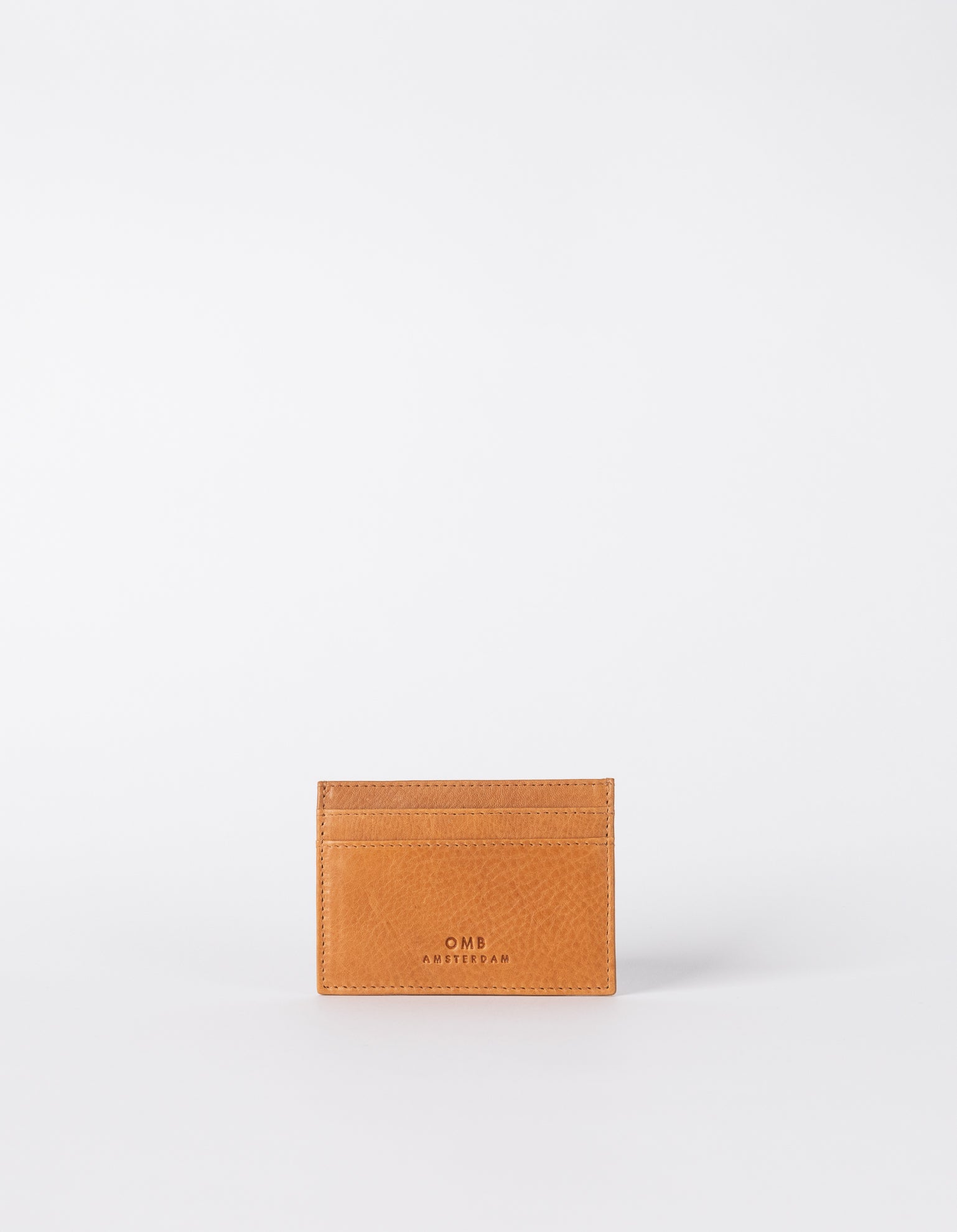 Marks Cardcase Wild Oak Soft Grain Leather. Square leather wallet, card case for bank cards. Front product image.