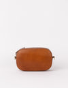 Front product image of Maya cognac classic leather crossbody bag