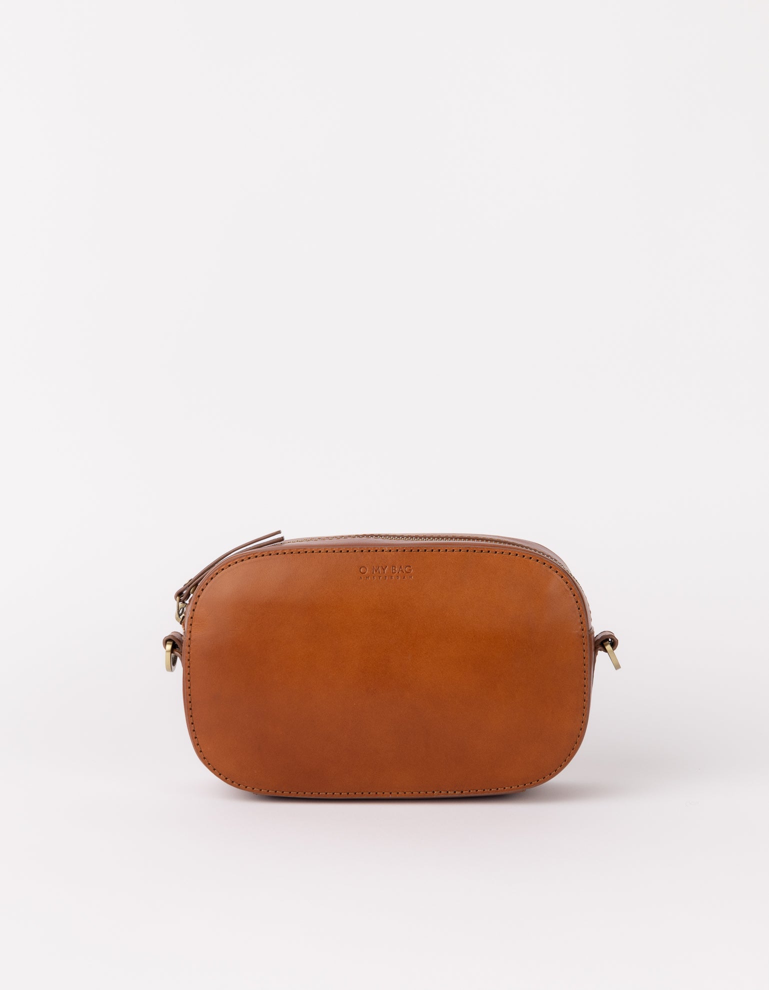 Front product image of Maya cognac classic leather crossbody bag