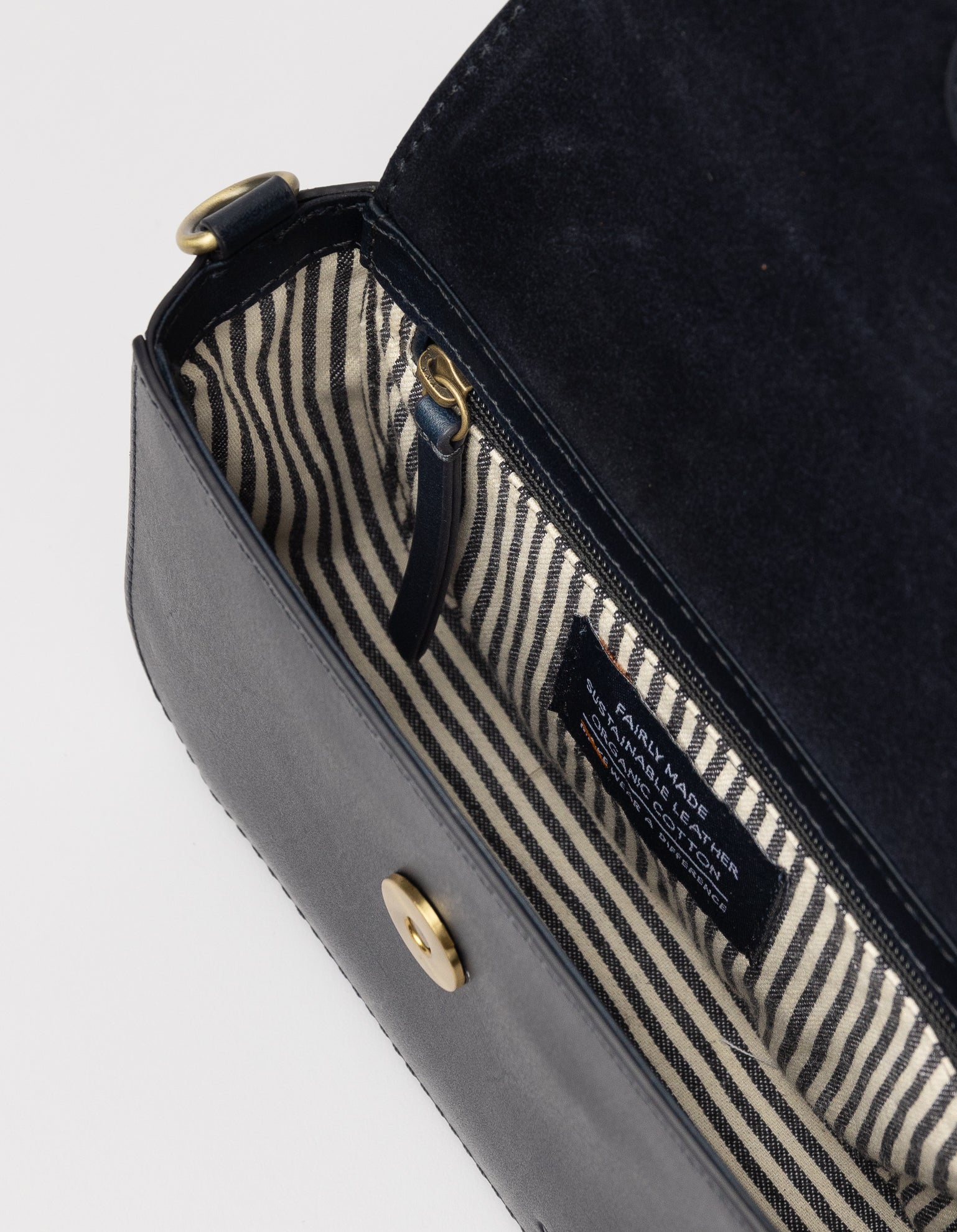 Inside product image of Audrey Mini midnight blue classic leather crossbody bag