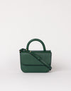 Front product image of Nano Bag pine green classic leather crossbody bag with adjustable leather strap