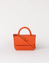 Front product image of Nano Bag tangerine classic leather crossbody bag with adjustable leather strap