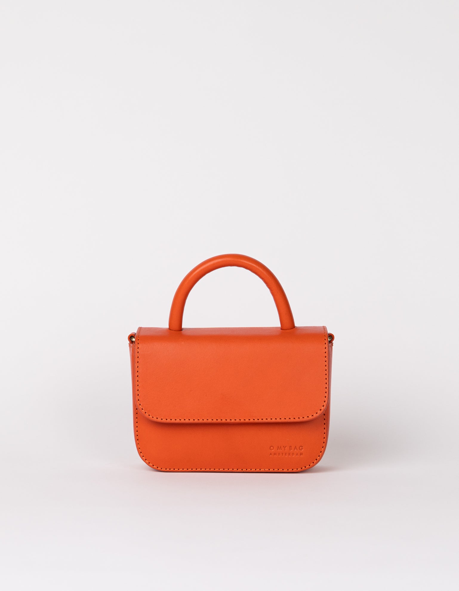 Front product image of Audrey Mini tangerine classic leather crossbody bag