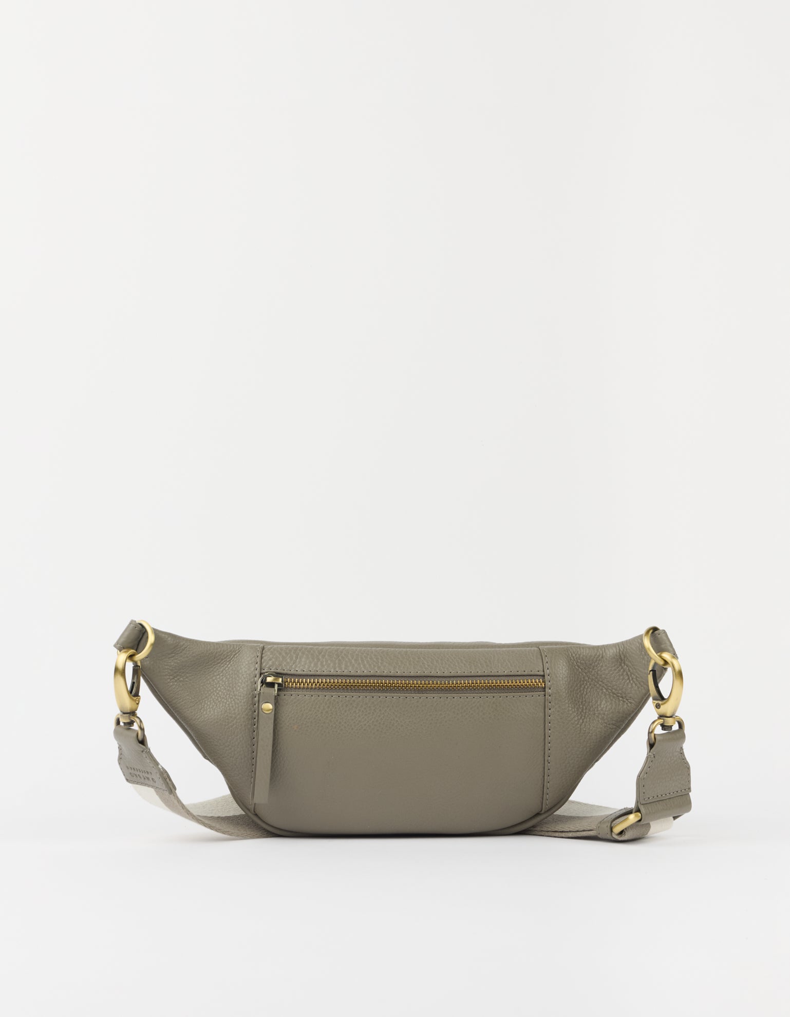 Niko Bum Bag w/Webbing Strap Striped - Clay Soft Grain Leather