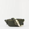 Niko Bum Bag w/Webbing Strap Striped - Moss Soft Grain Leather