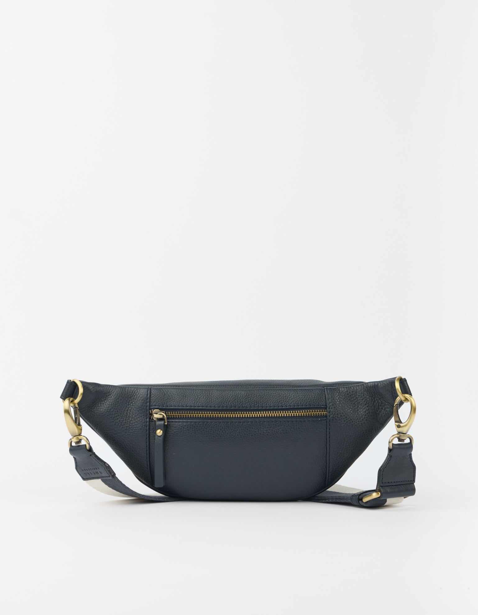 Niko Bum Bag w/Webbing Strap Striped - Universe Blue Soft Grain Leather