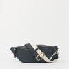 Niko Bum Bag w/Webbing Strap Striped - Universe Blue Soft Grain Leather