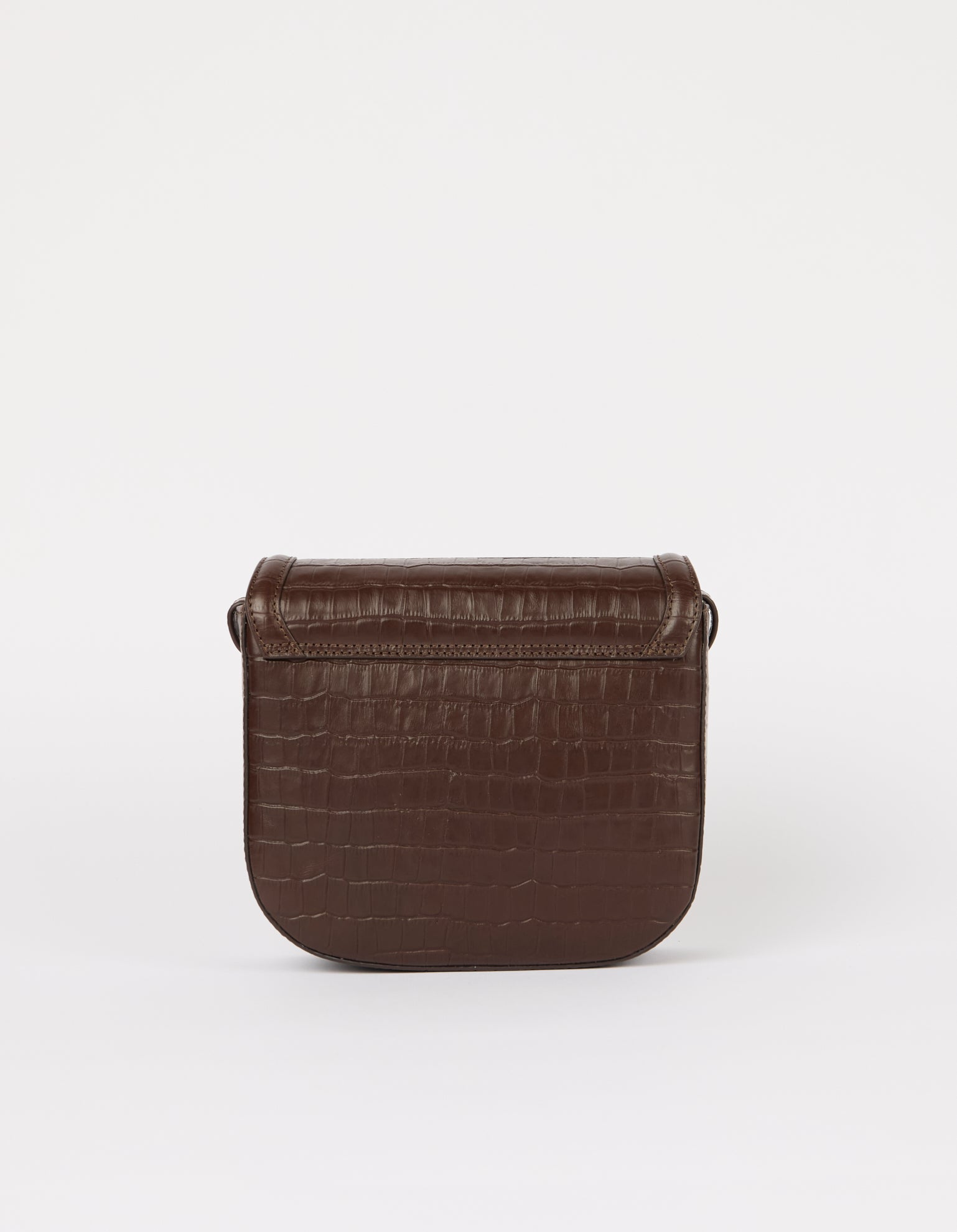 Nina - Chocolate Croco Print Leather