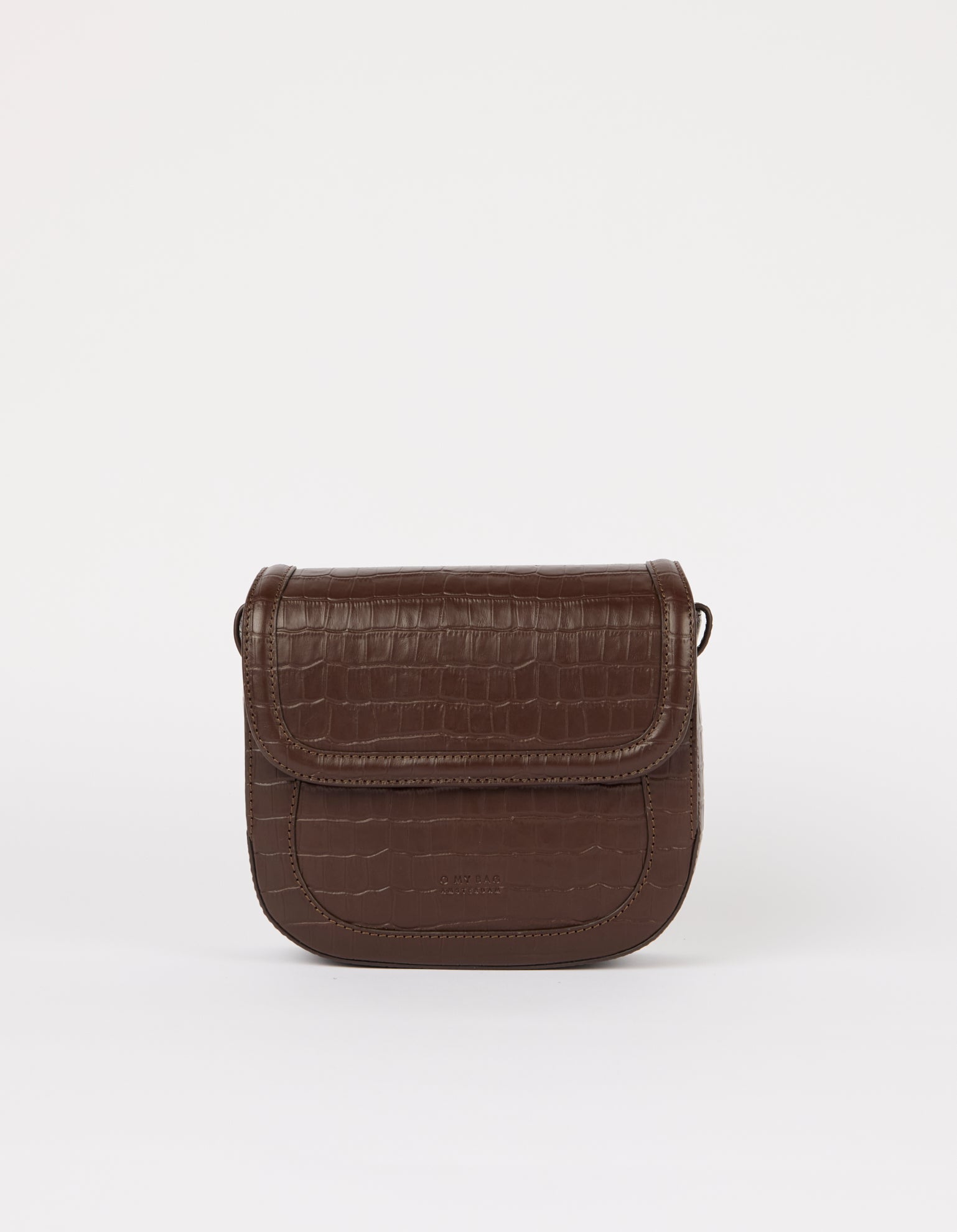 Nina - Chocolate Croco Print Leather