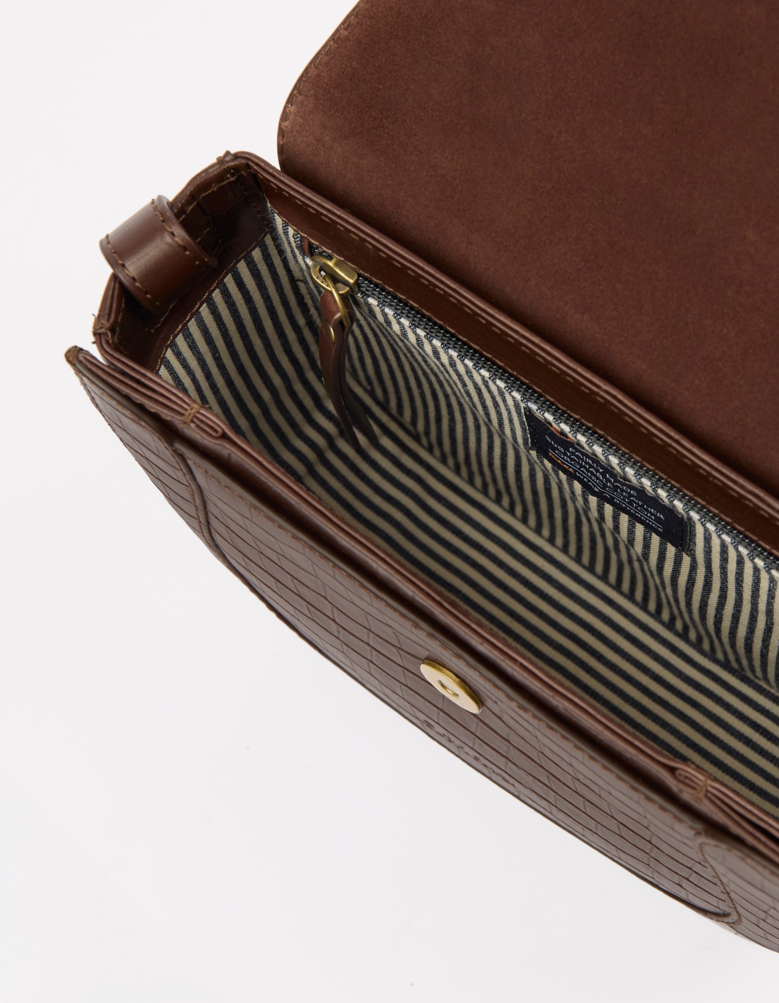 Nina - Chocolate Croco Print Leather