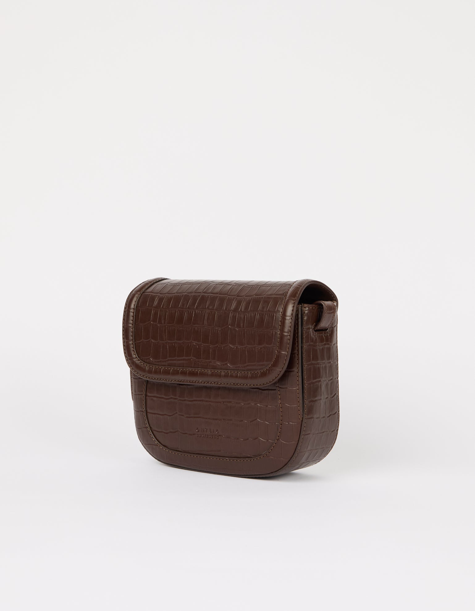 Nina - Chocolate Croco Print Leather