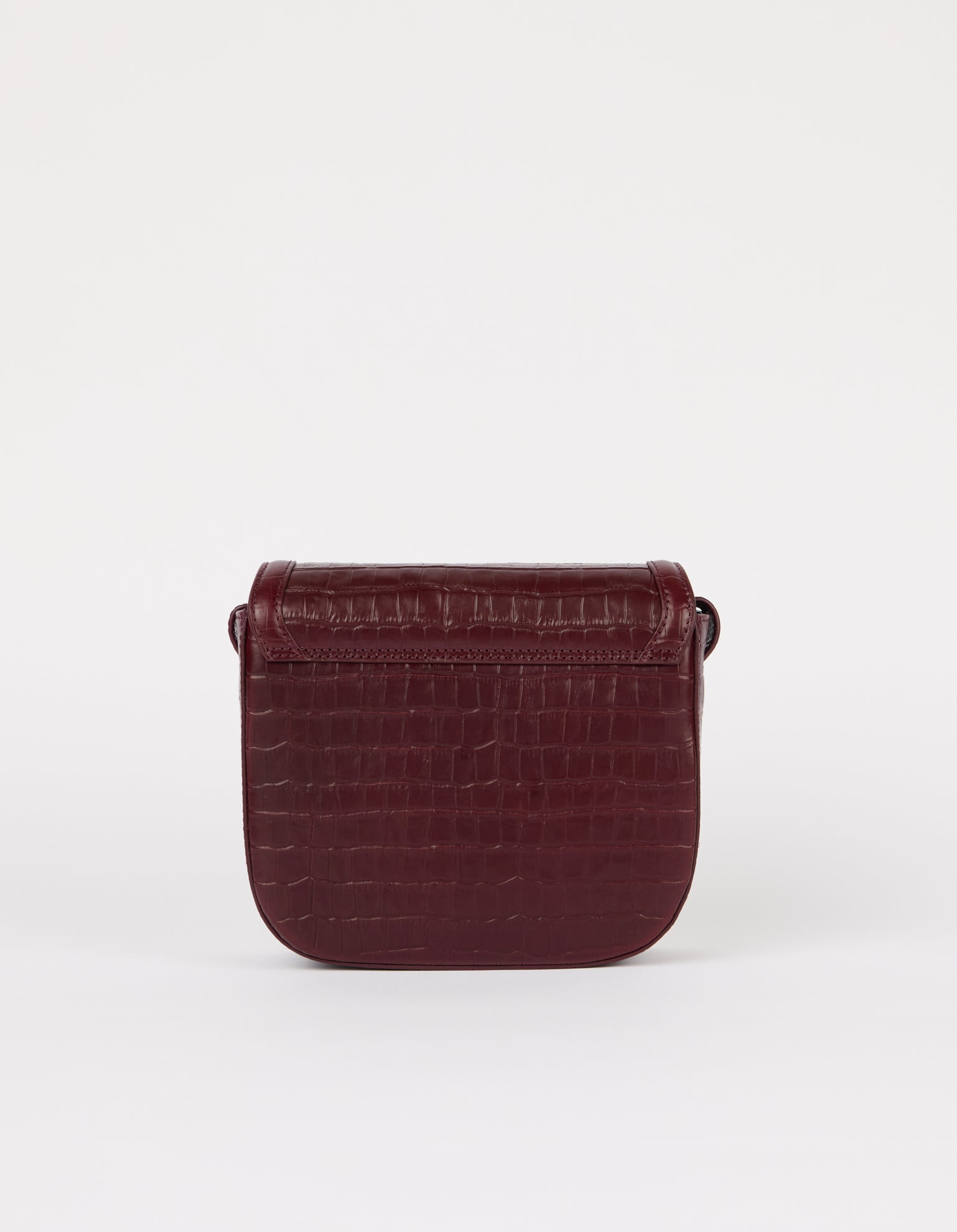 Nina - Dark Cherry Croco Print Leather