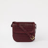 Nina - Dark Cherry Croco Print Leather