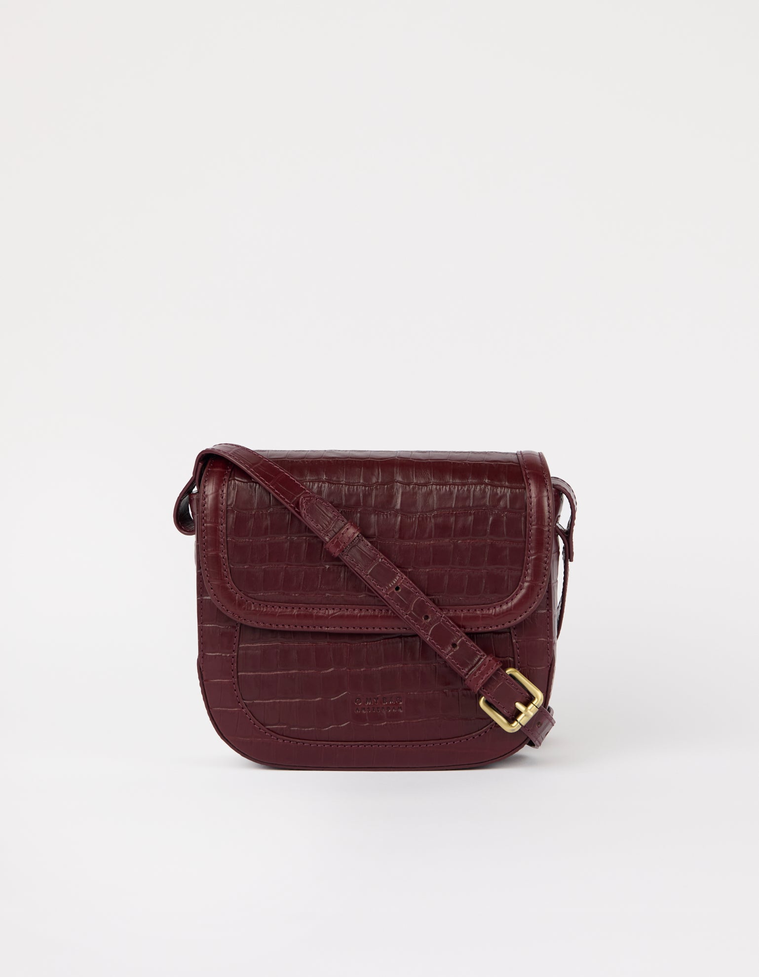 バッグ Nina Nina - Dark Cherry Croco Print Leather