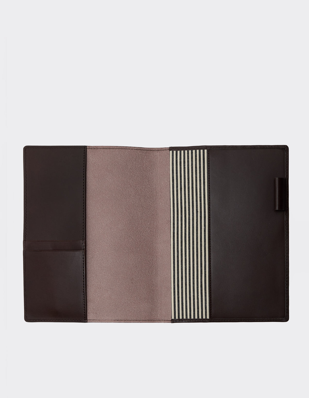 Leather Notebook Cover in Chocolate Classic Leather inside product image.