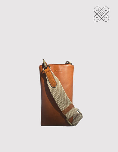 Perfectly Imperfect Charlie Phone Bag - Cognac Classic Leather