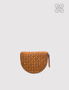 Perfectly Imperfect Laura Coin Purse - Cognac Woven Classic Leather