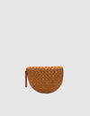 Perfectly Imperfect Laura Coin Purse - Cognac Woven Classic Leather