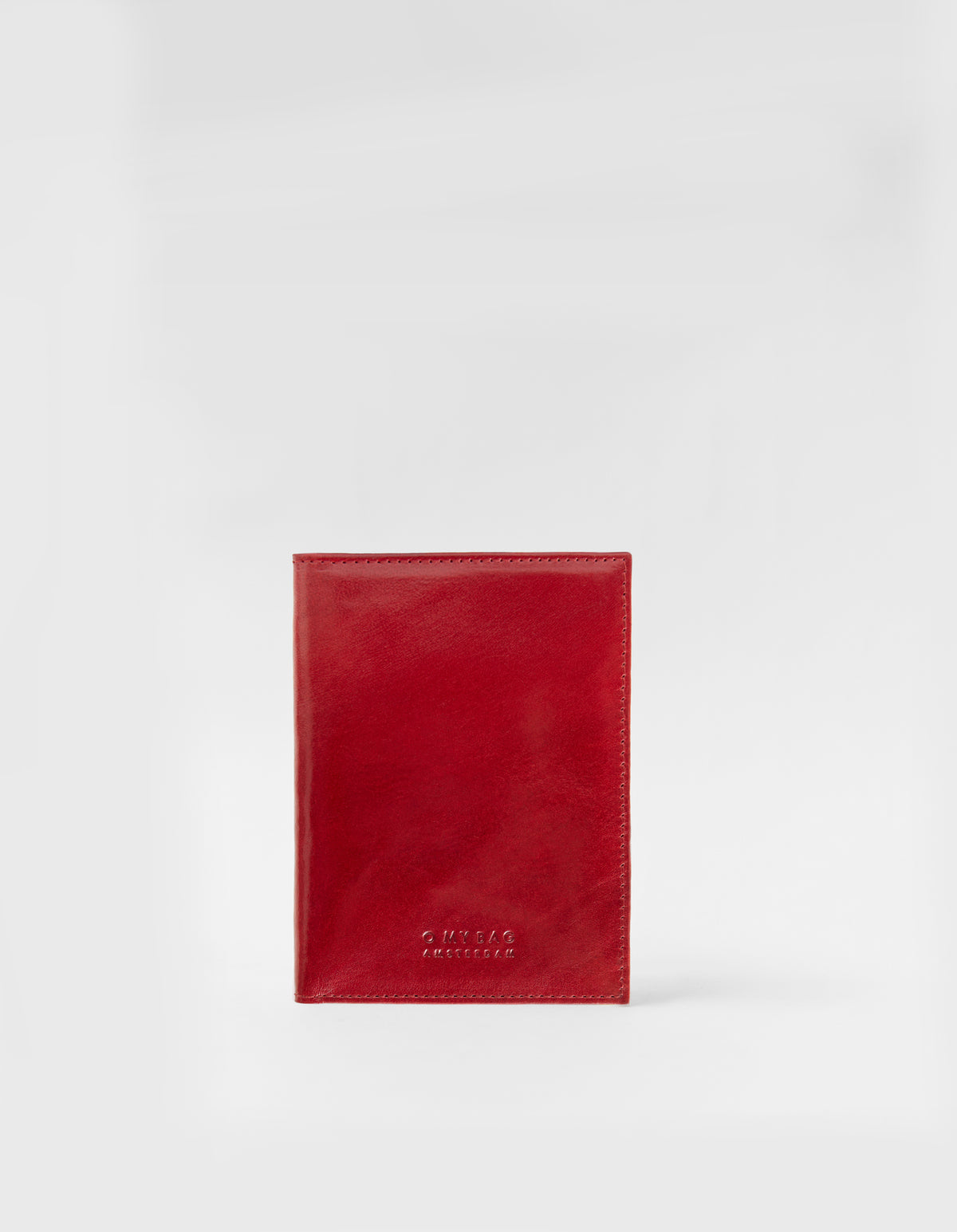 Passport Holder in Red Glazed Leather - product image