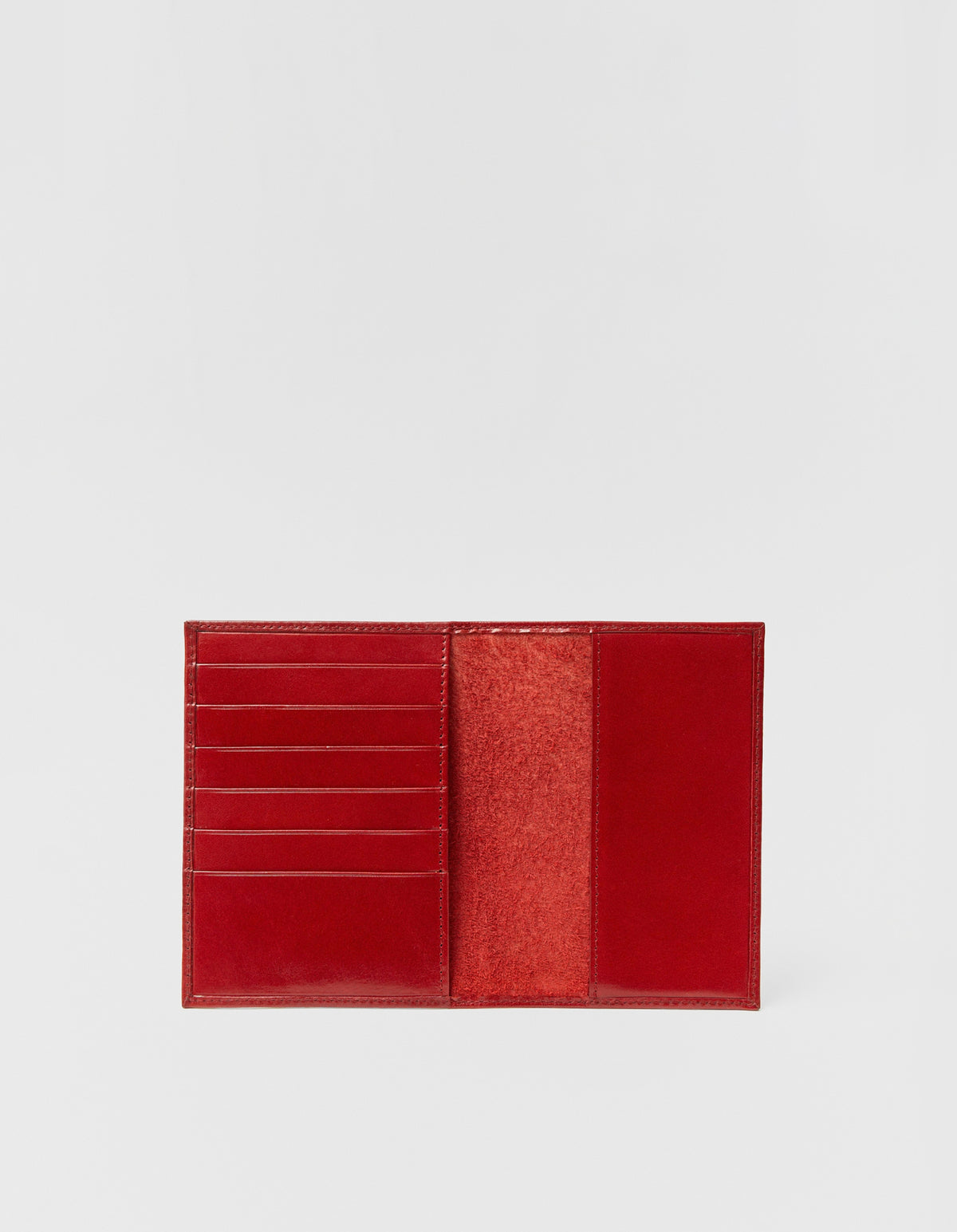Passport Holder in Red Glazed Leather - Inside product image