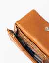 Pau Pouch Cognac Leather women’s purse. Rectangular shaped fold over wallet. Inside product image