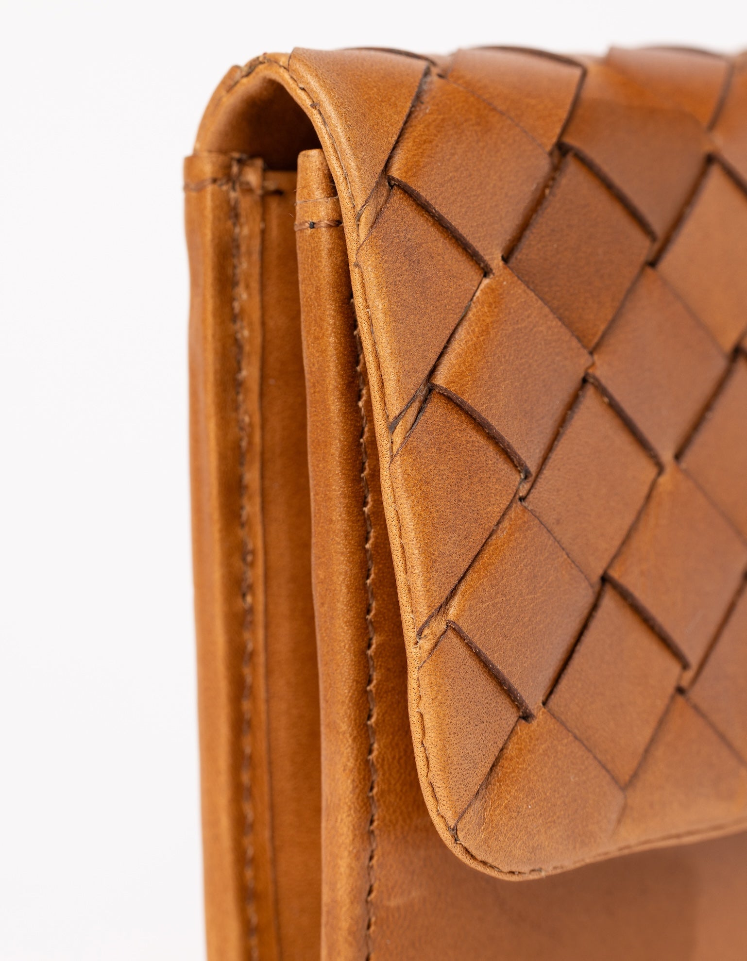 Large woven leather pouch sale